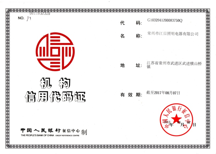 機構(gòu)信用代碼證